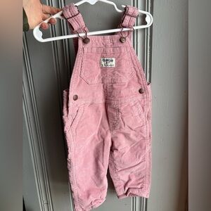 Baby 9M Girl’s OshKosh B'gosh Pink Corduroy Lined Overalls